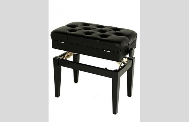 Steinhoven FS311PE "Symphony" Polished Ebony Adjustable Height Piano Stool with Storage - Image 1